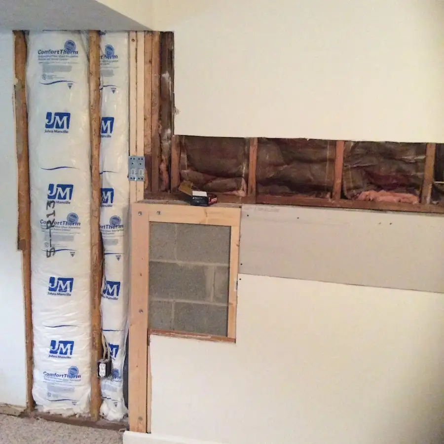 Wall insulation replacement during Basement Flood Cleanup in Woodlake